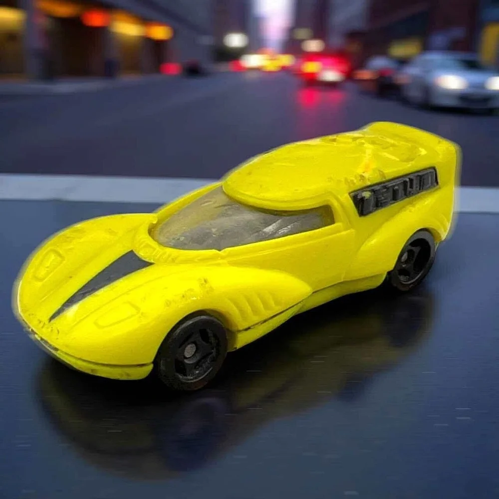 Hot Wheels 1991 Mattel Yellow Futuristic Race Car Diecast Vintage VT ID‎ China